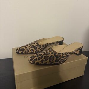 Adrienne Vittadini Leopard Print Mules